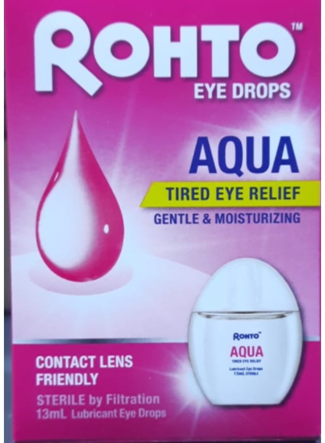 Rohto Aqua Eye Drops 13ml – Fast Relief for Dry Eyes, Eye Strain, Redness & Tired Eye Comfort - Image 2